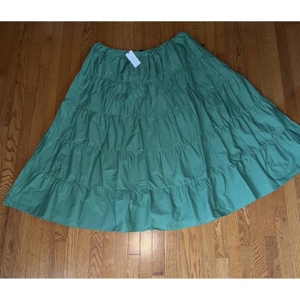 Eloquii Green Maxi Skirt Tiered NWT 22/24